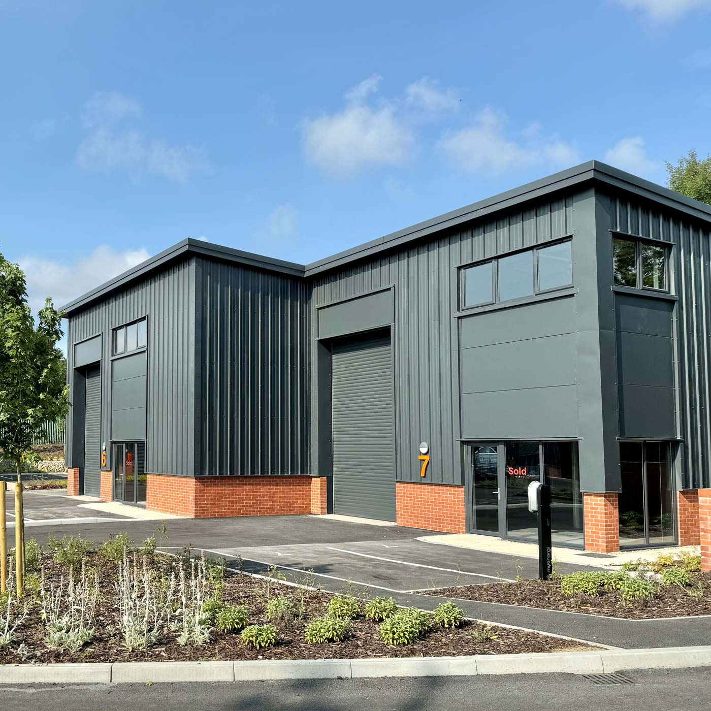 15 units let or sold on new build industrial estate